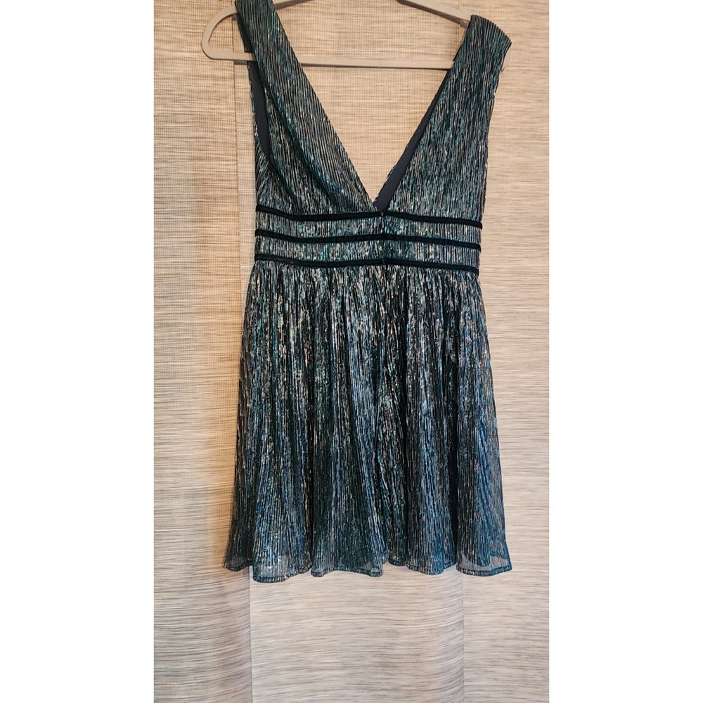 Lulus Smokeshow Teal Metallic Mini Dress‎ Size XS - Picture 11 of 12